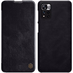 Nillkin Qin vāciņš Xiaomi Redmi Note 11 Pro+ (Ķīna) / Redmi Note 11 Pro (Ķīna) / Mi11i HyperCharge kameras aizsargs vāciņš atverams vāciņš melns
