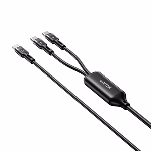 UNITEK USB-C 2-in-1 PD 100W silikona kabelis 1,8M