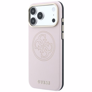 Guess Perforated 4G Gold Logo MagSafe maciņš modelim iPhone 17 Pro / 18 Pro – krāsa: rozā