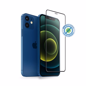 Crong 3D Armor Glass 9H rūdīta stikla ekrāna aizsargs iPhone 12 Mini ar antibakteriālu aizsardzību, ar uzstādīšanas rāmi
