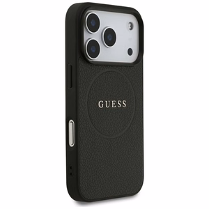 Guess Grained Gold Ring MagSafe maciņš modelim iPhone 18 Pro / 17 Pro – krāsa: melna