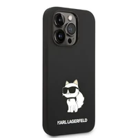 Karl Lagerfeld Silicone Choupette viedtālruņa apvalks iPhone 14 Pro Max - melns