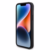 Guess GUHCP15SP4TDSCPK iPhone 15 6.1" melns/melns cietais viedtālruņa apvalks Crossbody 4G Metal Logo