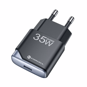 FORCELL F-ENERGY GaN III B135101-E īpaši plāns ceļojumu lādētājs 1 x Type C + USB A PD QC4.0 3A 35W melns