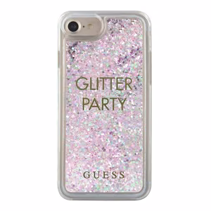Guess GUHCP7GLUQPU iPhone 6/7/8 /SE 2020 / SE 2022 violets/ciets apvalks Liquid Glitter Party