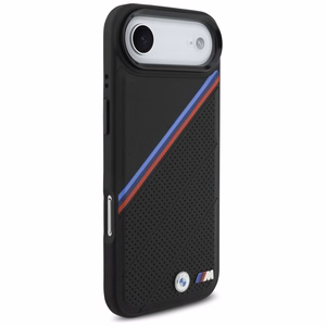BMW M trīskrāsu metāla logotipa magnētiskais viedtālruņa apvalks iPhone 17 Air - melns