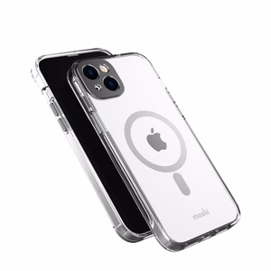 Moshi iGlaze vāciņš ierīcei iPhone 14 Plus, saderīgs ar MagSafe, caurspīdīgs ar “Meteorite Gray” krāsas detaļām
