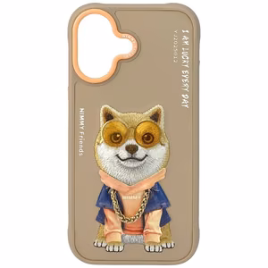 Nimmy Glasses Cool nag viedtālruņa apvalks iPhone 17 - bēšs