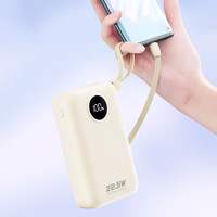 Dudao K14+ Powerbank 20000mAh 22.5W USB-C / USB-A / Built-in Lightning and USB-C Cables - balts