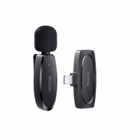 YESIDO MICROPHONE MEMS WITH CLIP KR12 LIGHTNING BEZVADU 2,4GHz, melns