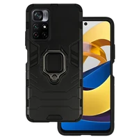 Viedtālruņa apvalks Ring Armor Case for Xiaomi Poco M4 Pro 5G - melns