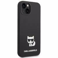 Karl Lagerfeld KLHCP14MSLCTBK iPhone 14 Plus 6.7 "cietais apvalks melns / melns Silikona Choupette Ķermenis