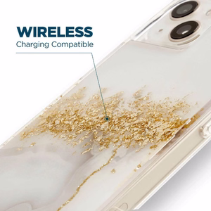 Case-Mate Karat Marble balta marmora raksta vāciņš ar zelta folijas akcentiem iPhone 14 Plus