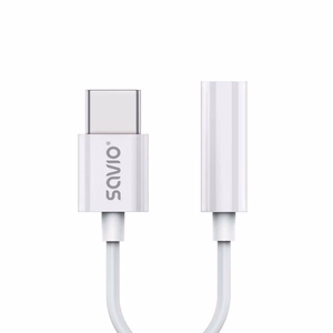 USB Type 3.1 C (M) – Jack 3.5mm (F) Audio adapter balts SAVIO AK-51