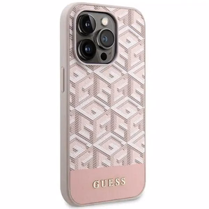 Guess GUHMP14LHGCFSEP iPhone 14 Pro 6.1" rozā/rozā cietais apvalks GCube Stripes MagSafe