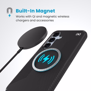Speck Presidio2 Grip Magnet vāciņš ierīcei Samsung Galaxy S25+ / S24+, melns / slānekļa pelēks