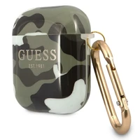 Guess GUA2UCAMA AirPods apvalks zaļa/haki Camo kolekcija
