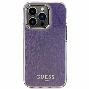Guess GUHCP15LHDECMP iPhone 15 Pro 6.1" rozā/rozā cietais apvalks IML Faceted Mirror Disco Iridescent