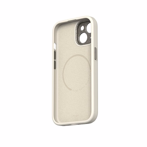 Moshi Napa MagSafe augstākās kvalitātes vegānās ādas vāciņš ierīcei iPhone 15, “Eggnog White” krāsā