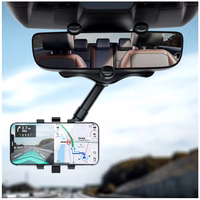 XO auto turētājs C115 melns atpakaļskata spogulim