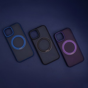 Viedtālruņa apvalks Mag Ring ar rotējošu gredzenu iPhone 15 Pro 6,1" violets