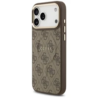 Guess 4G PU Classic Logo Magnētiskais viedtālruņa apvalks iPhone 17 Pro Max - brūns