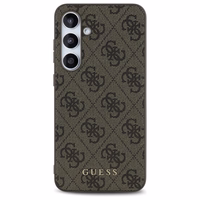 Guess GUHCS24FEG4GFBR S24 FE S721 brūns/brūns cietais apvalks 4G Metāla Zelta Logotips