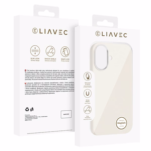 Liavec Silky maciņš ar metāla kameras rāmi priekš Iphone 17 bēšs