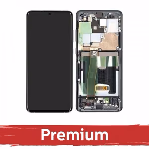 LCD displejs saderīgs ar Samsung G988 S20 Ultra ar rāmi / Cosmic Grey / OEM