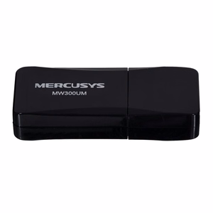 MERCUSYS MW300UM mini USB bezvadu adapteris, 300 Mbps, melns