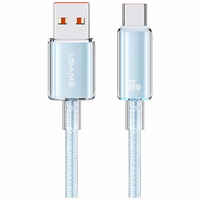 USAMS kabelis Cloud Series US-SJ658 6A USB-A uz USB-C 1,2m zils