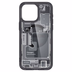 Spigen Ultra Hybrid Mag apvalks viedtālrunim iPhone 15 Pro ar MagSafe - tumši pelēks (Zero One Pattern)
