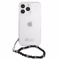 Guess GUHCP13XKPSBK iPhone 13 Pro Max 6.7" Caurspīdīgs cietais apvalks Melnais Pērle