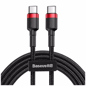 Baseus kabelis Cafule PD USB-C - USB-C 1,0 m sarkans-melns 60W