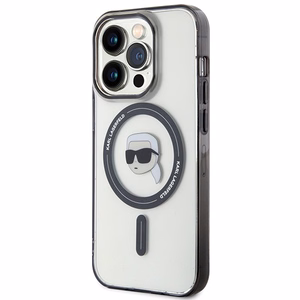 Karl Lagerfeld KLHMP15XHKHNOTK iPhone 15 Pro Max 6.7" caurspīdīgs cietais apvalks IML Karl's Head MagSafe