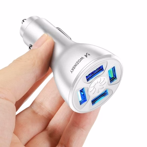 Wozinsky WCCAW 50W 4x USB-A QC automašīnas lādētājs - balts