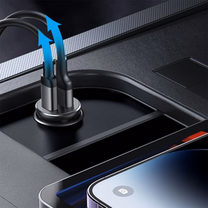 Joyroom JR-CCN05 automašīnas lādētājs USB-C / USB-A 30W, melns