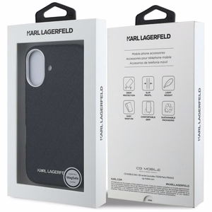 Karl Lagerfeld FW Stamped Karl MagSafe Maciņš iPhone 16 - melns