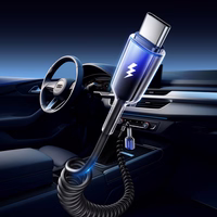 Joyroom S-A43 Crystal-Clear Series 3A USB-A - USB-C spirālveida kabelis 1,5 m - melns