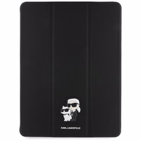 Karl Lagerfeld Saffiano magnētiskais Karl & Choupette iPad Air 13" 2024 grāmatas tipa apvalks - melns