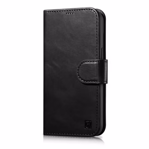 iCarer Eļļas Vaska Maki Apvalks 2in1 Vāks iPhone 14 Plus Anti-RFID Ādas Atverams Apvalks Melns (WMI14220723-BK)