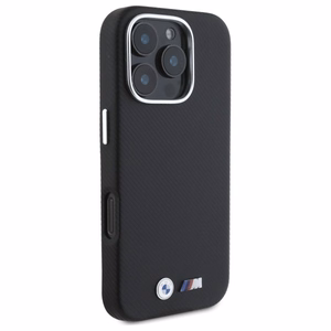 BMW M Edition Kevlar ietīts metāla iPhone 16 Pro Max apvalks - melns