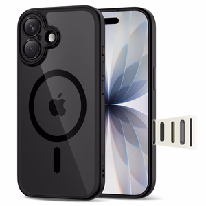 Tech-Protect Magpeak Magsafe CC futrālis iPhone 17 - caurspīdīgi melns