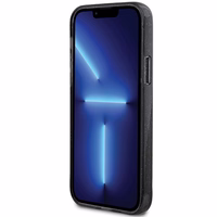 Guess Ring Stand Script Glitter Magnētiskais viedtālruņa apvalks iPhone 12/12 Pro - melns