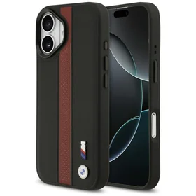 BMW M Perforated Stripe Logo Magnētiskais apvalks iPhone 17 - sarkans