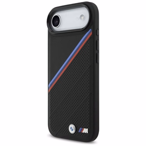 BMW M trīskrāsu metāla logotipa magnētiskais viedtālruņa apvalks iPhone 17 Air - melns