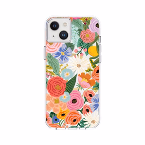 Rifle Paper Clear MagSafe vāciņš ierīcei iPhone 14 Plus, ar “Garden Party Blush” rakstu