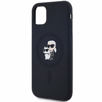 Karl Lagerfeld Silikona Karl&Choupette Magnētiskais viedtālruņa apvalks iPhone 11 / Xr - melns