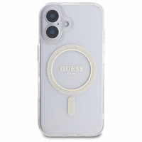 Guess GUHMP16MHFGERET iPhone 16 Plus 6.7" caurspīdīgs cietais apvalks IML Glitter Circle Magnētiskais