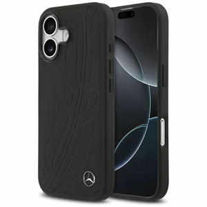 Mercedes Ādas Liels Laurel Lapu Magnētiskais Viedtālruņa apvalks iPhone 17 - Melns